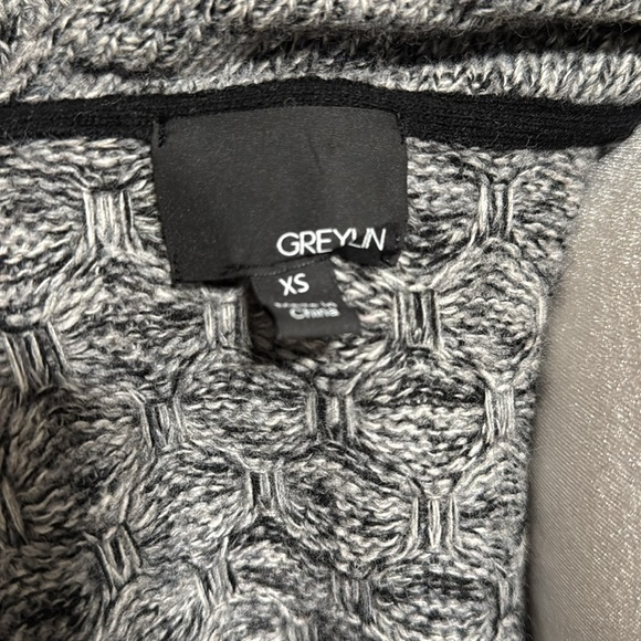 GREYLIN | ANTHROPOLOGIE Lambswool Chunky Longline Open Front Gray Cardigan XS - Picture 8 of 9